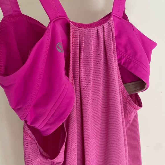 Lululemon Athletica Pink Fitted Ruched Sleeveless Tank Top - Picture 7 of 10